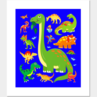 Dinosaurs Spinosaurus Velociraptor Brachiosaurus Allosaurus T-Rex Dino Posters and Art